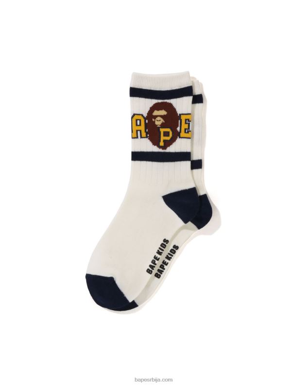 бео клинци A Bathing Ape линија главе ребра чарапе J42801441