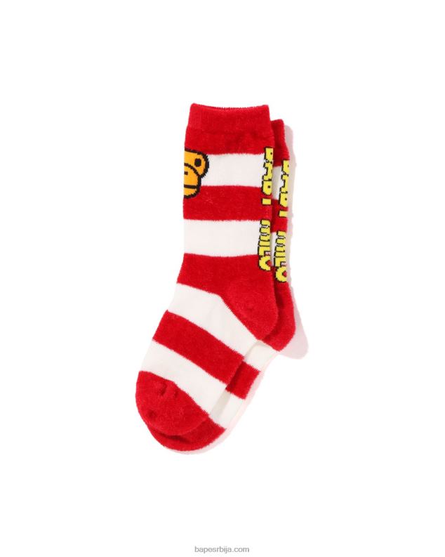 јарко црвена клинци A Bathing Ape хооп баби мило фаце чарапе J42801502