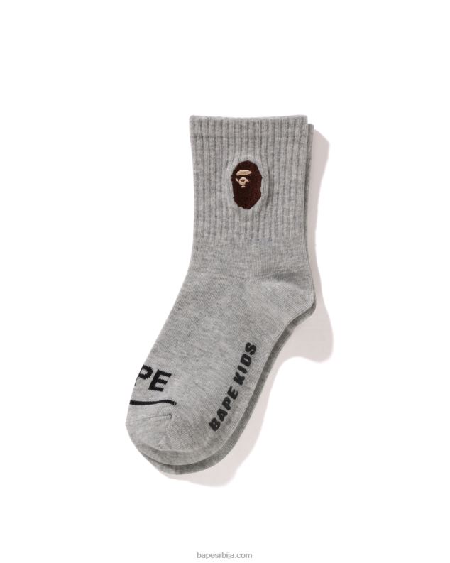 сива клинци A Bathing Ape глава ребрасте чарапе J42801679