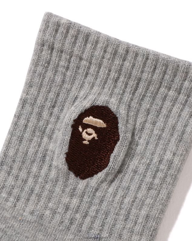 сива клинци A Bathing Ape глава ребрасте чарапе J42801679