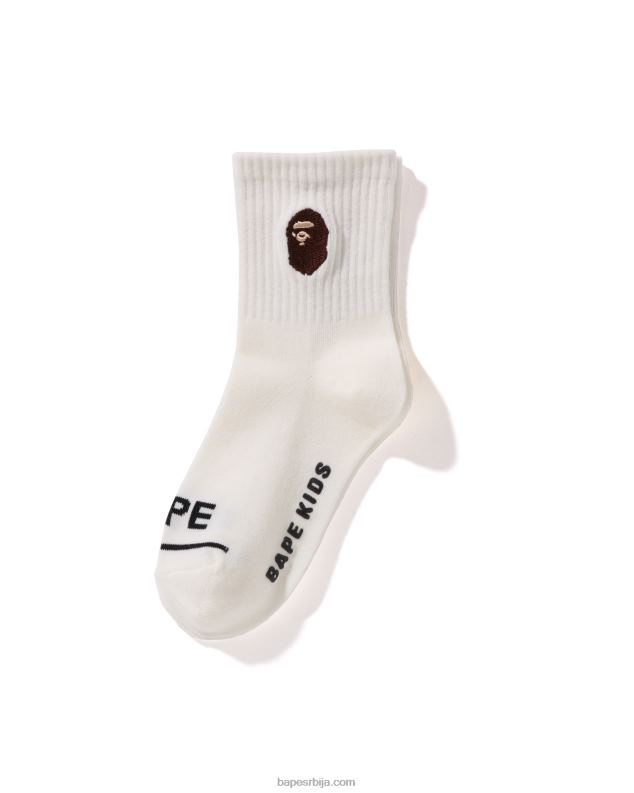 бео клинци A Bathing Ape глава ребрасте чарапе J42801681
