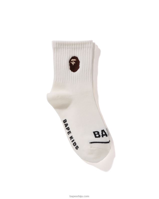 бео клинци A Bathing Ape глава ребрасте чарапе J42801681