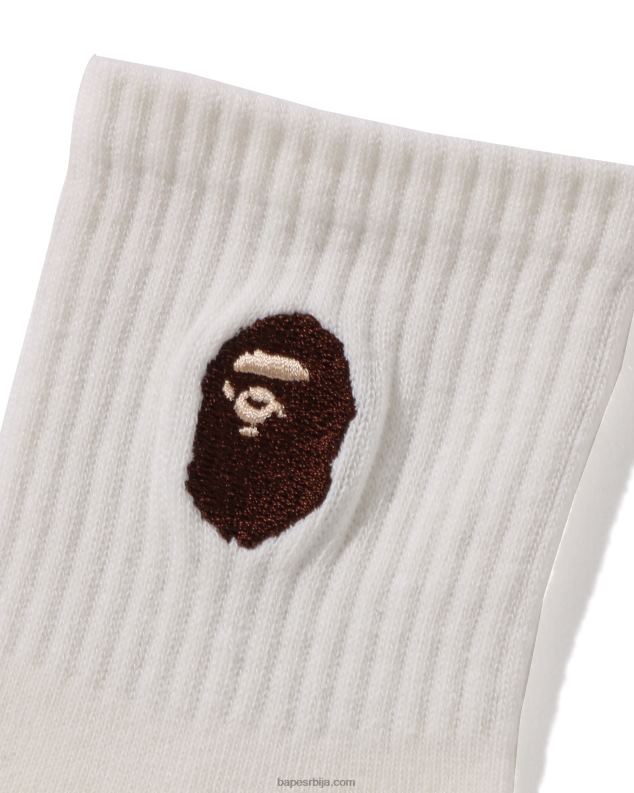 бео клинци A Bathing Ape глава ребрасте чарапе J42801681
