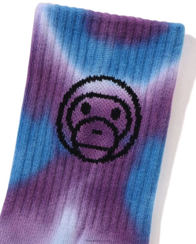 Плави клинци A Bathing Ape баби мило кравата обојена ребраста чарапа J42801703