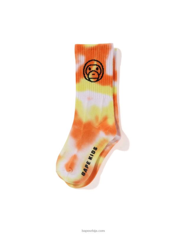 наранџаста клинци A Bathing Ape баби мило кравата обојена ребраста чарапа J42801704