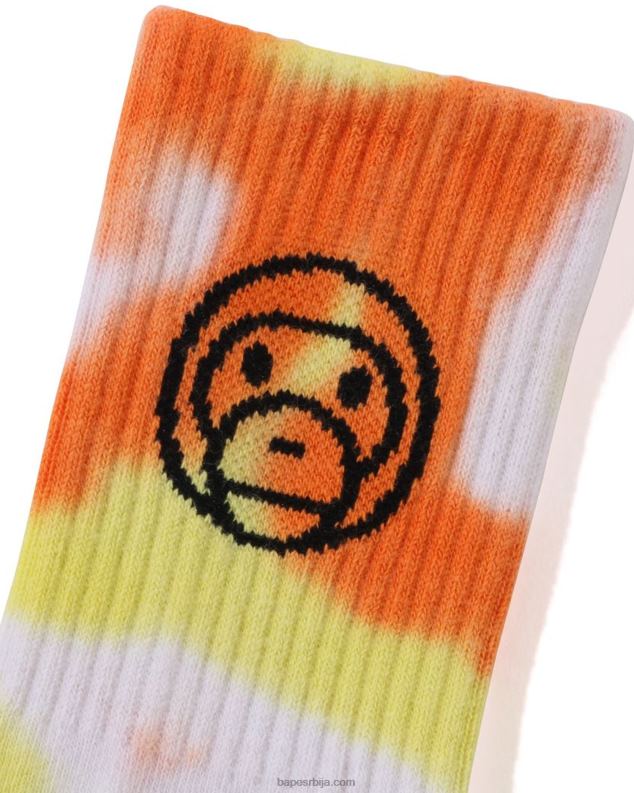 наранџаста клинци A Bathing Ape баби мило кравата обојена ребраста чарапа J42801704