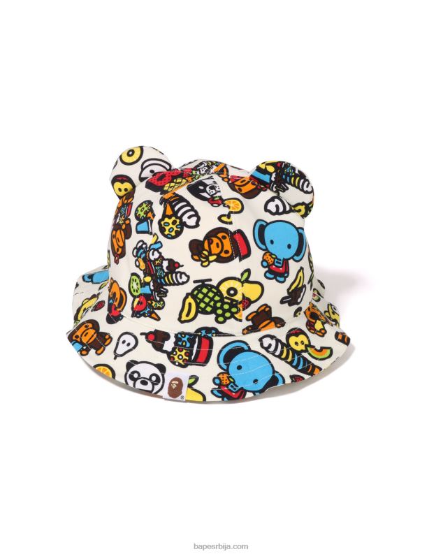крем боја клинци A Bathing Ape баби мило шешир од мешаног воћа J42801322