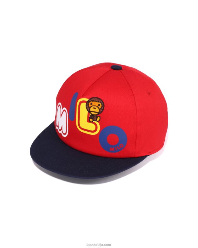 јарко црвена клинци A Bathing Ape баби мило фонт цап J42801345