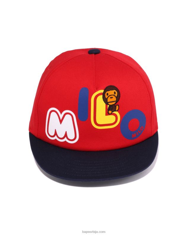 јарко црвена клинци A Bathing Ape баби мило фонт цап J42801345