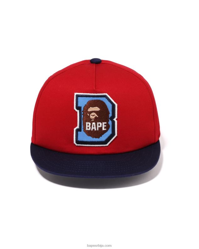 јарко црвена клинци A Bathing Ape глава б патцх капа J42801436