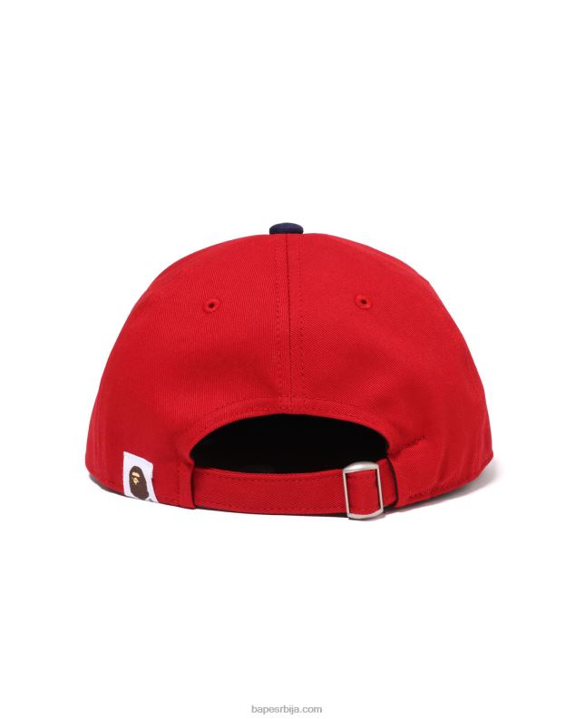 јарко црвена клинци A Bathing Ape глава б патцх капа J42801436