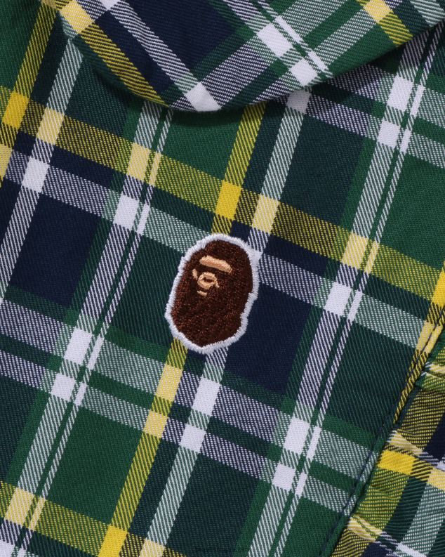 Војничко зелена клинци A Bathing Ape једноделни округли овратник са мини каром J42801326