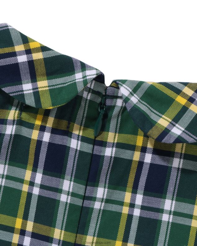 Војничко зелена клинци A Bathing Ape једноделни округли овратник са мини каром J42801326