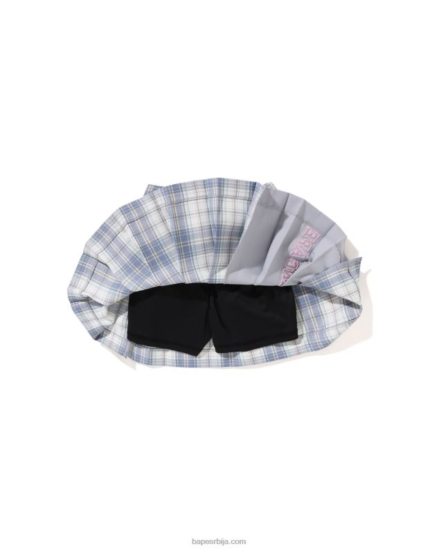 Плави клинци A Bathing Ape провери плисирану сукњу J42801451
