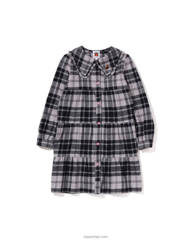 сива клинци A Bathing Ape проверите велики овратник једноделни J42801524