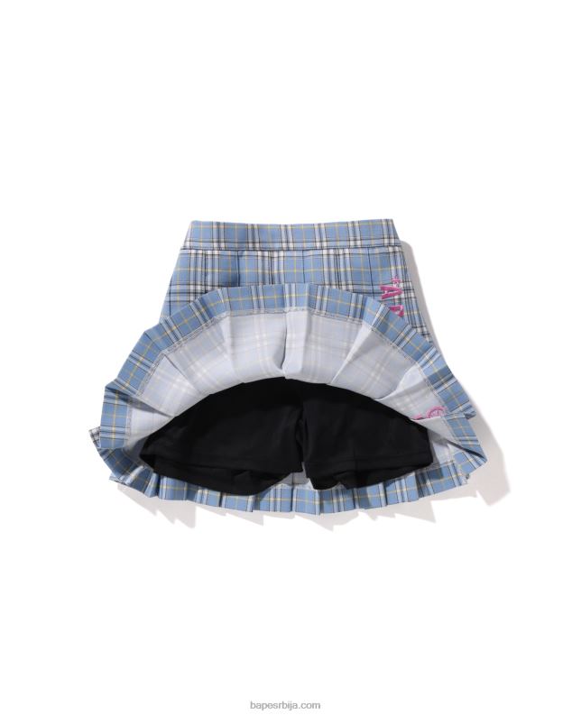 Плави клинци A Bathing Ape провери плисирану сукњу J42801670