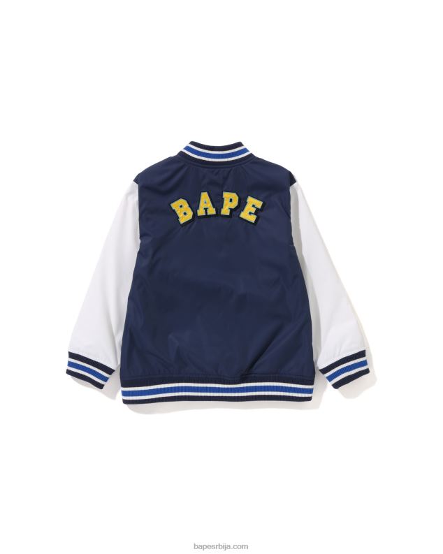 Морнарско плаво клинци A Bathing Ape хеад б патцх универзитетска јакна J42801447