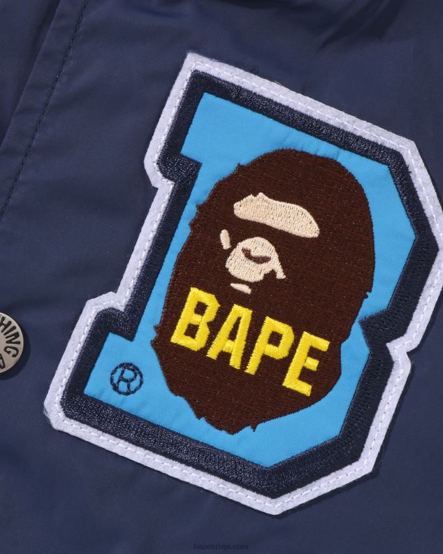 Морнарско плаво клинци A Bathing Ape хеад б патцх универзитетска јакна J42801447