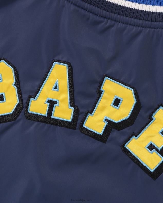 Морнарско плаво клинци A Bathing Ape хеад б патцх универзитетска јакна J42801447