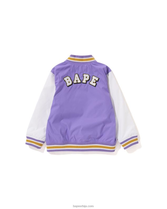 љубичаста клинци A Bathing Ape хеад б патцх универзитетска јакна J42801448