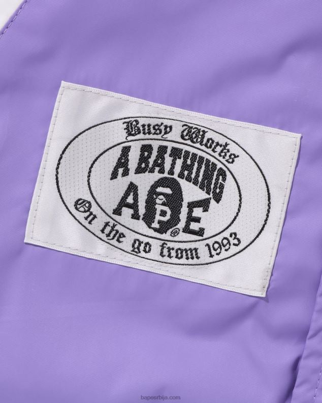 љубичаста клинци A Bathing Ape хеад б патцх универзитетска јакна J42801448