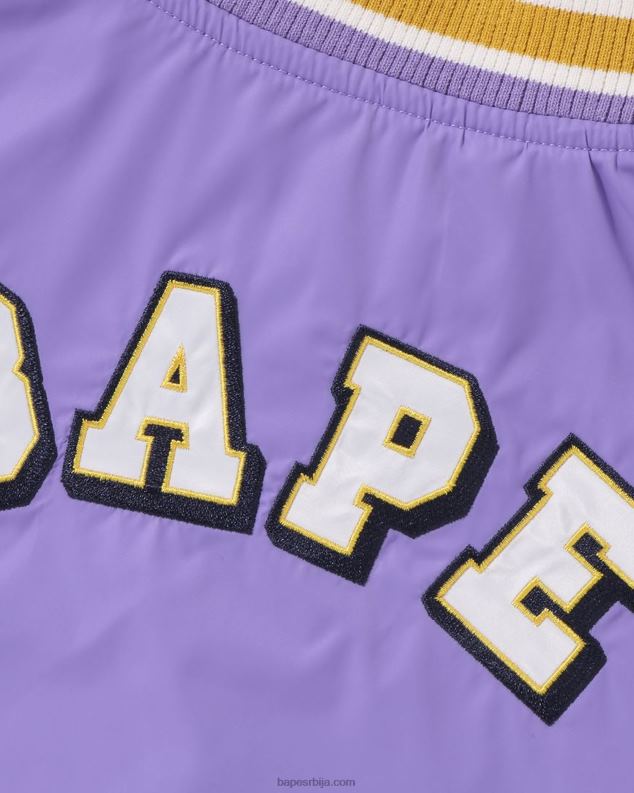 љубичаста клинци A Bathing Ape хеад б патцх универзитетска јакна J42801448