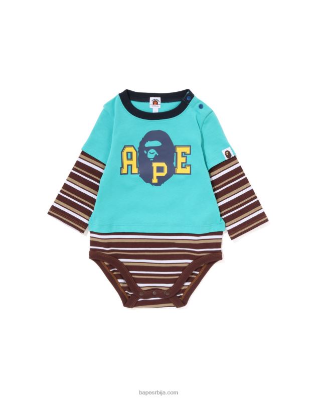 светло зелена клинци A Bathing Ape вишеслојни боди са обручима J42801368