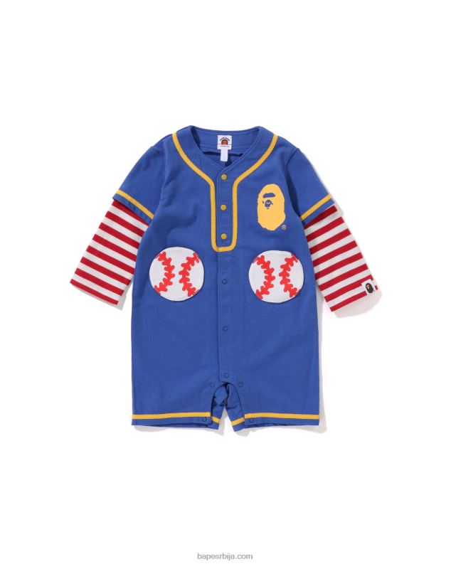 Плави клинци A Bathing Ape вишеслојни комбинезони са обручем за бејзбол J42801568