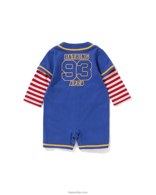 Плави клинци A Bathing Ape вишеслојни комбинезони са обручем за бејзбол J42801568