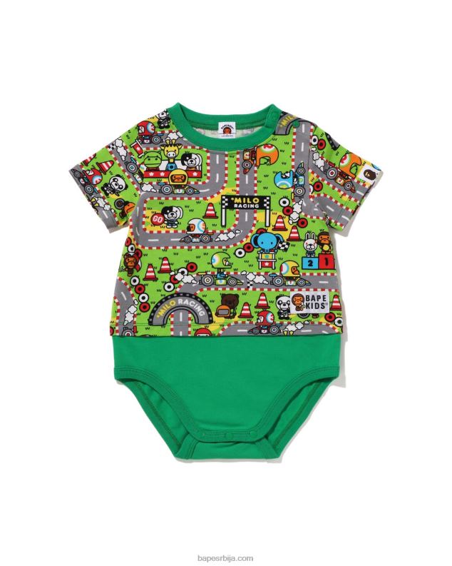 смарагд клинци A Bathing Ape беби мило тркачки боди J42801611