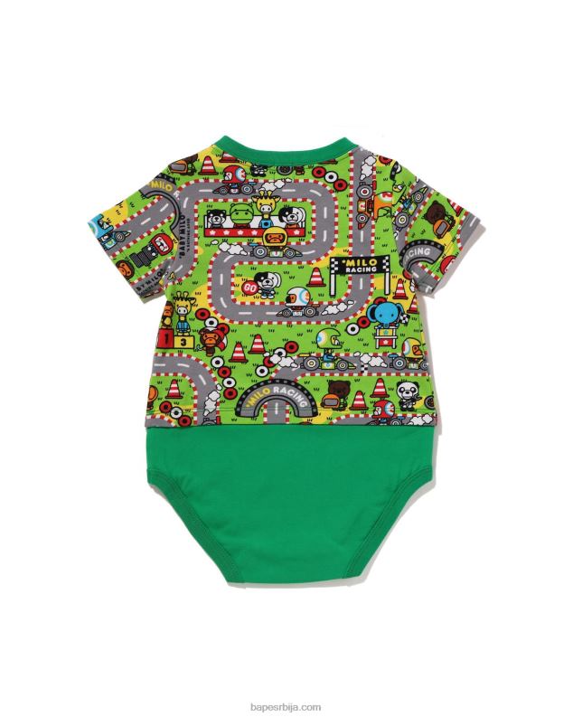 смарагд клинци A Bathing Ape беби мило тркачки боди J42801611