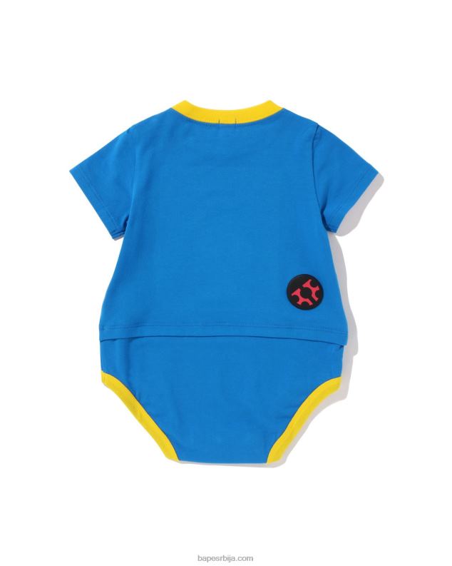 Плави клинци A Bathing Ape слојевити боди за бебе мило јелена J42801615