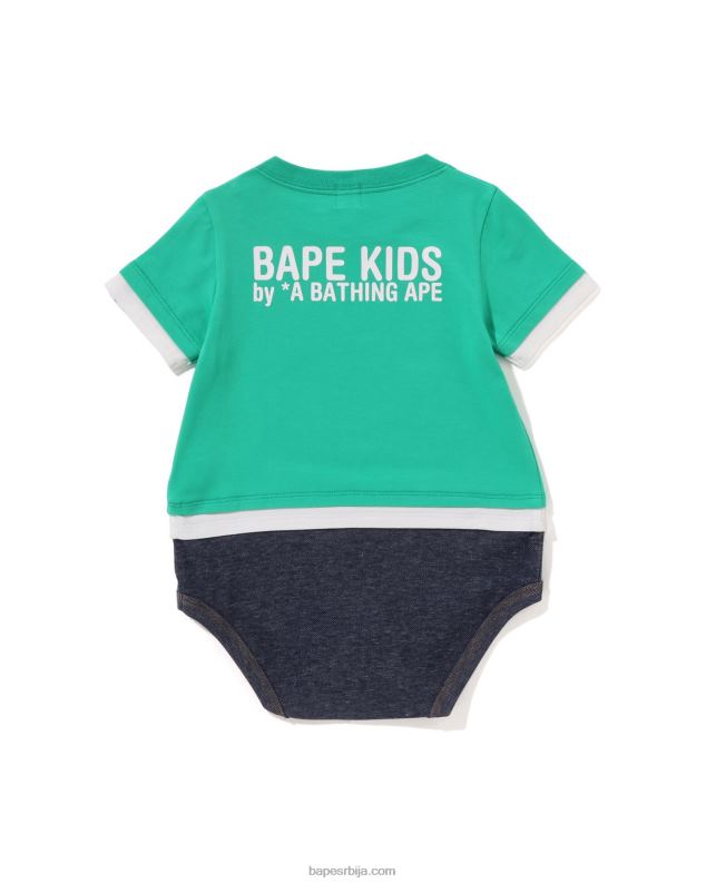 светло зелена клинци A Bathing Ape баби мило фаце вишеслојни боди J42801701