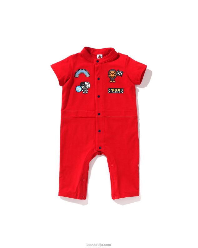 јарко црвена клинци A Bathing Ape баби мило тркачки комбинезон J42801734
