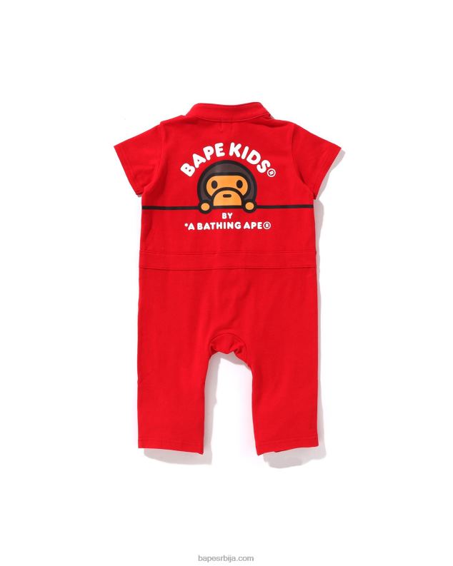 јарко црвена клинци A Bathing Ape баби мило тркачки комбинезон J42801734