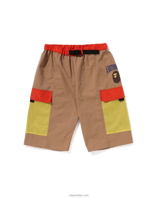 беж клинци A Bathing Ape шорц са мрежастим џеповима J42801308