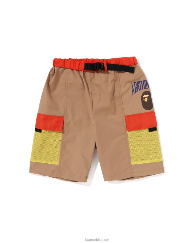 беж клинци A Bathing Ape шорц са мрежастим џеповима J42801310