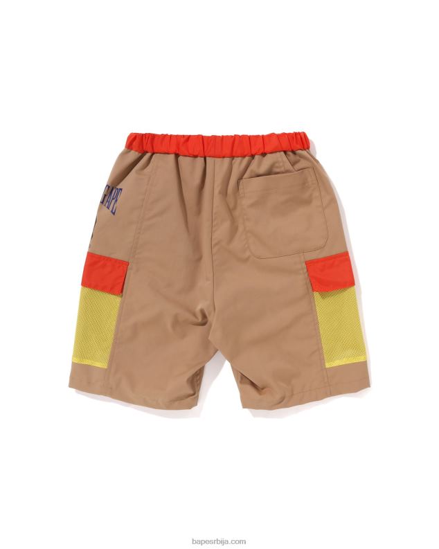 беж клинци A Bathing Ape шорц са мрежастим џеповима J42801310