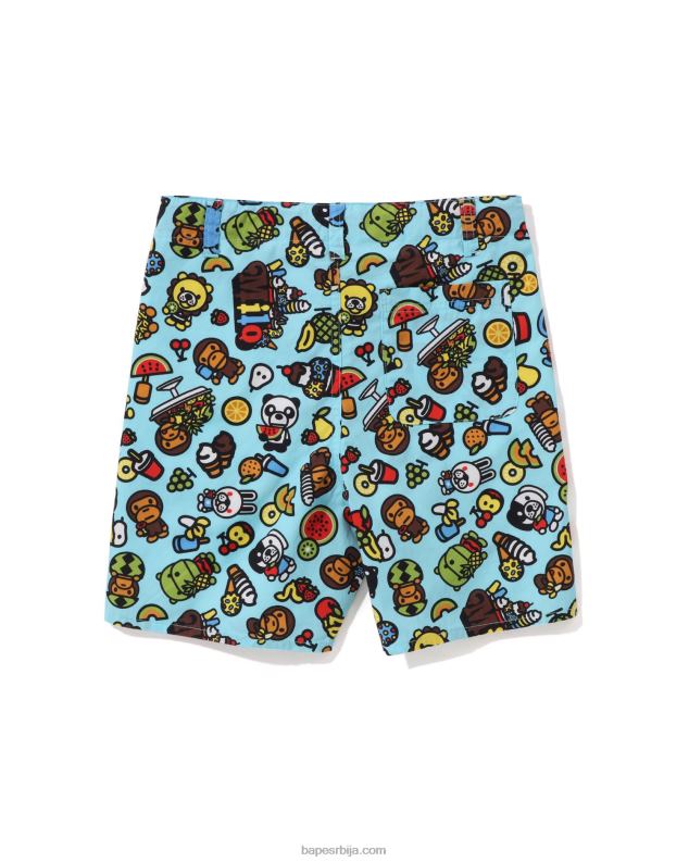 светло плава клинци A Bathing Ape баби мило шорц са мешаним воћем J42801337