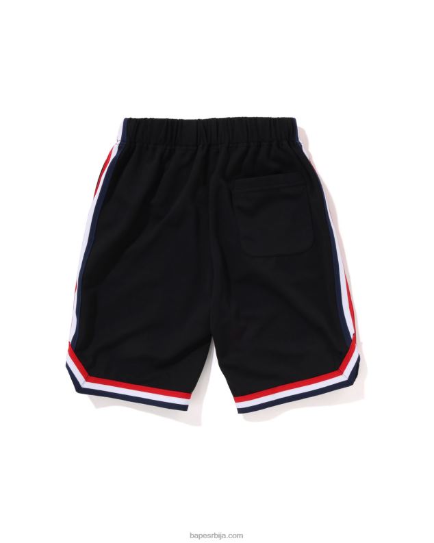 црн клинци A Bathing Ape кошаркашки шорц са више принтова J42801359