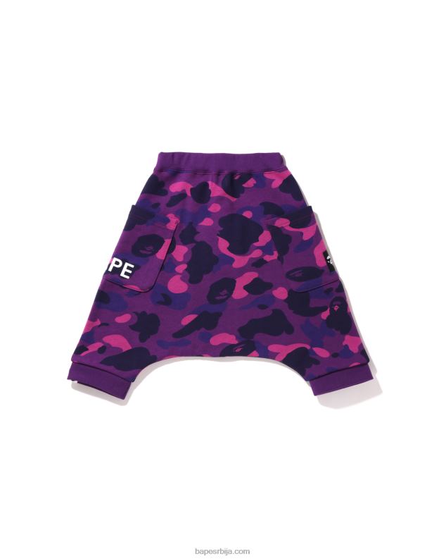 љубичаста клинци A Bathing Ape у боји цамо оверсизе шортс сароуел J42801638