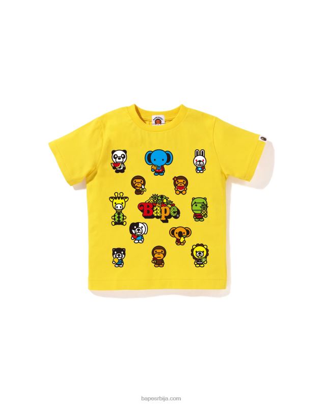 жута клинци A Bathing Ape баби мило мајица са мешаним воћем #1 J42801376