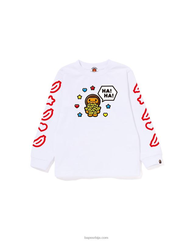 бео клинци A Bathing Ape баби мило говорни балон мајица #1 J42801481