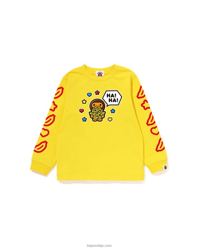 жута клинци A Bathing Ape баби мило говорни балон мајица #1 J42801482