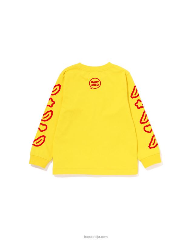 жута клинци A Bathing Ape баби мило говорни балон мајица #1 J42801482