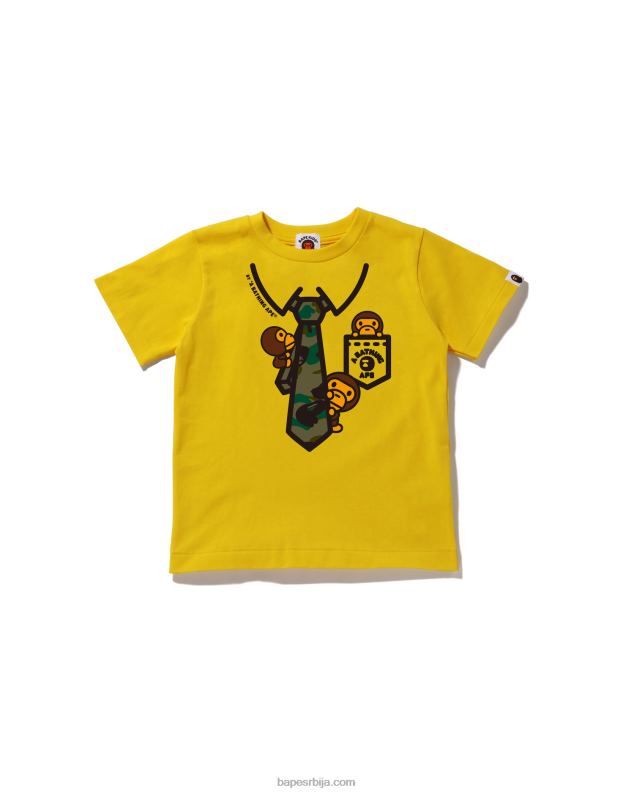 жута клинци A Bathing Ape 1ст цамо баби мило мајица са штампом на врату J42801659