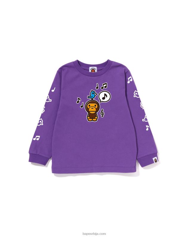 љубичаста клинци A Bathing Ape баби мило говорни балон мајица #2 J42801486