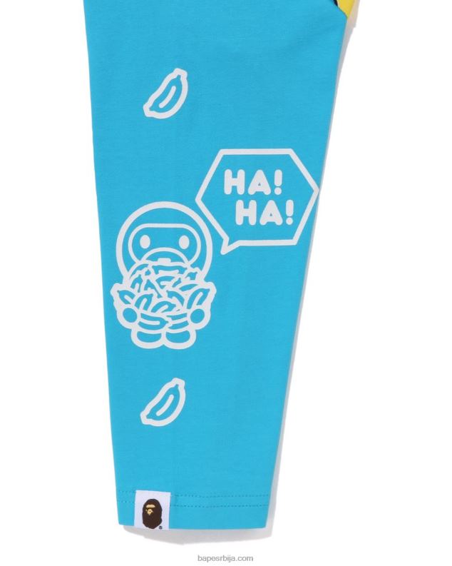 Плави клинци A Bathing Ape баби мило говорни балон раглан мајица са 3/4 рукавима J42801529