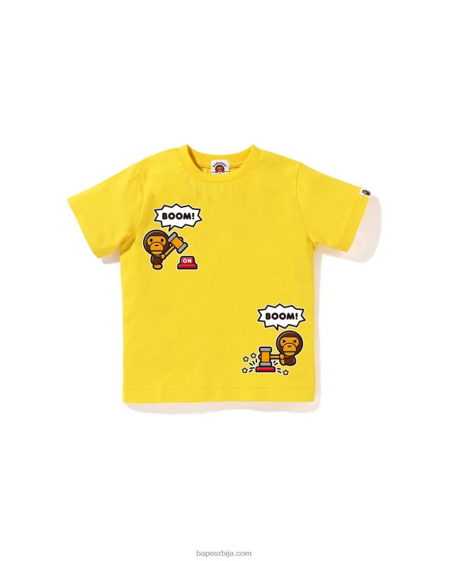 жута клинци A Bathing Ape баби мило говорни балон мајица #4 J42801563