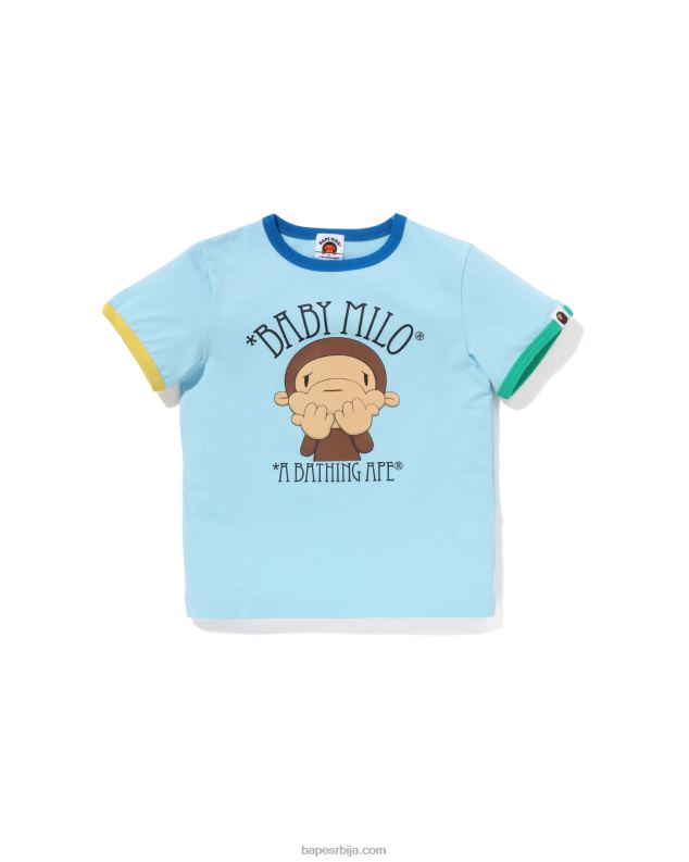 светло плава клинци A Bathing Ape нацртана мило стидљива рингер тее J42801298